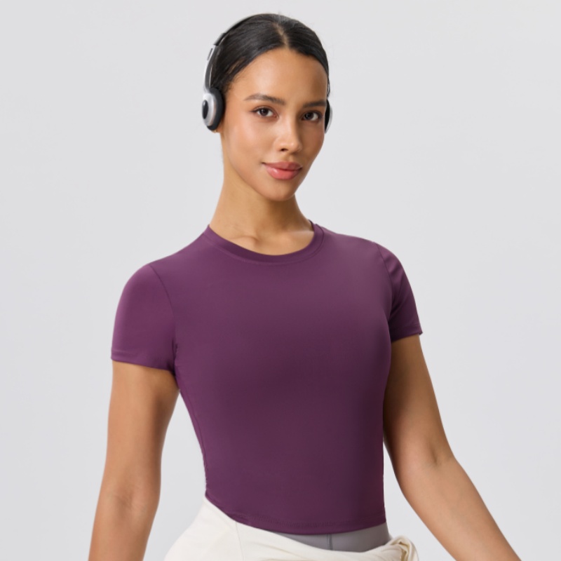 Solid Color Slim Casual Yoga T - Yoga Fitness Training recension och pris