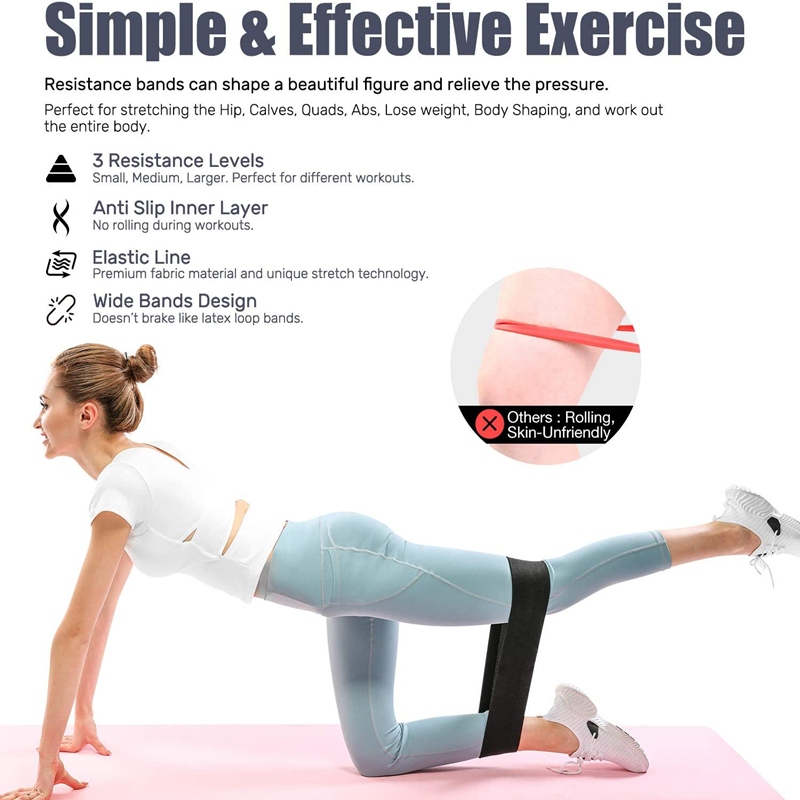 3PCS Women Men Fabric Resistan - Yoga Fitness Resistance Band recension och pris